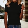 thumbnail image 6 of Yigetop Mock Neck Sweater Women Women's Short Sleeve Mock Neck Sweater Top Turtleneck Pullover Knit Shirt Women's Tops, Tees & Blouses Black 2XL, 6 of 8