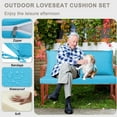 thumbnail image 6 of Outdoor Loveseat Cushions Set 48" x 24" Water Repellent & Fadeness Patio Furniture Cushions with Removable Cover and Ties, Patio Love Seat Sofa Cushions for Porch Garden Chair（Sky blue）, 6 of 6