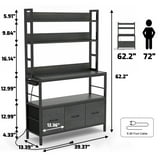Chnnmbrn Kitchen 39.37'' Steel Standard Bakers Rack With Power Outlets ...