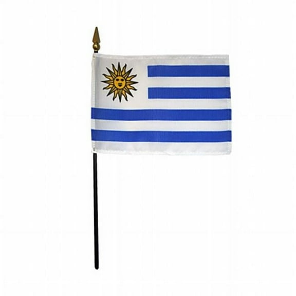 Annin Flagmakers 210148 4 x 6 in. Eb Uruguay Mounted - 12 Pack