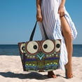 thumbnail image 4 of KLL Boho Owl Print Large Beach Tote Bag Women Waterproof Sandproof Zipper Beach Tote Bag for Pool Gym Grocery Travel with Wet Pocket, 4 of 7