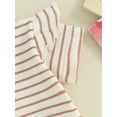 thumbnail image 6 of Suealasg 2Pcs Baby Girls Summer Clothes 3M 6M 12M 18M Toddler Girls Casual Beach Outfits Short Sleeve Striped Print Romper Tops Shorts Sets, 6 of 9