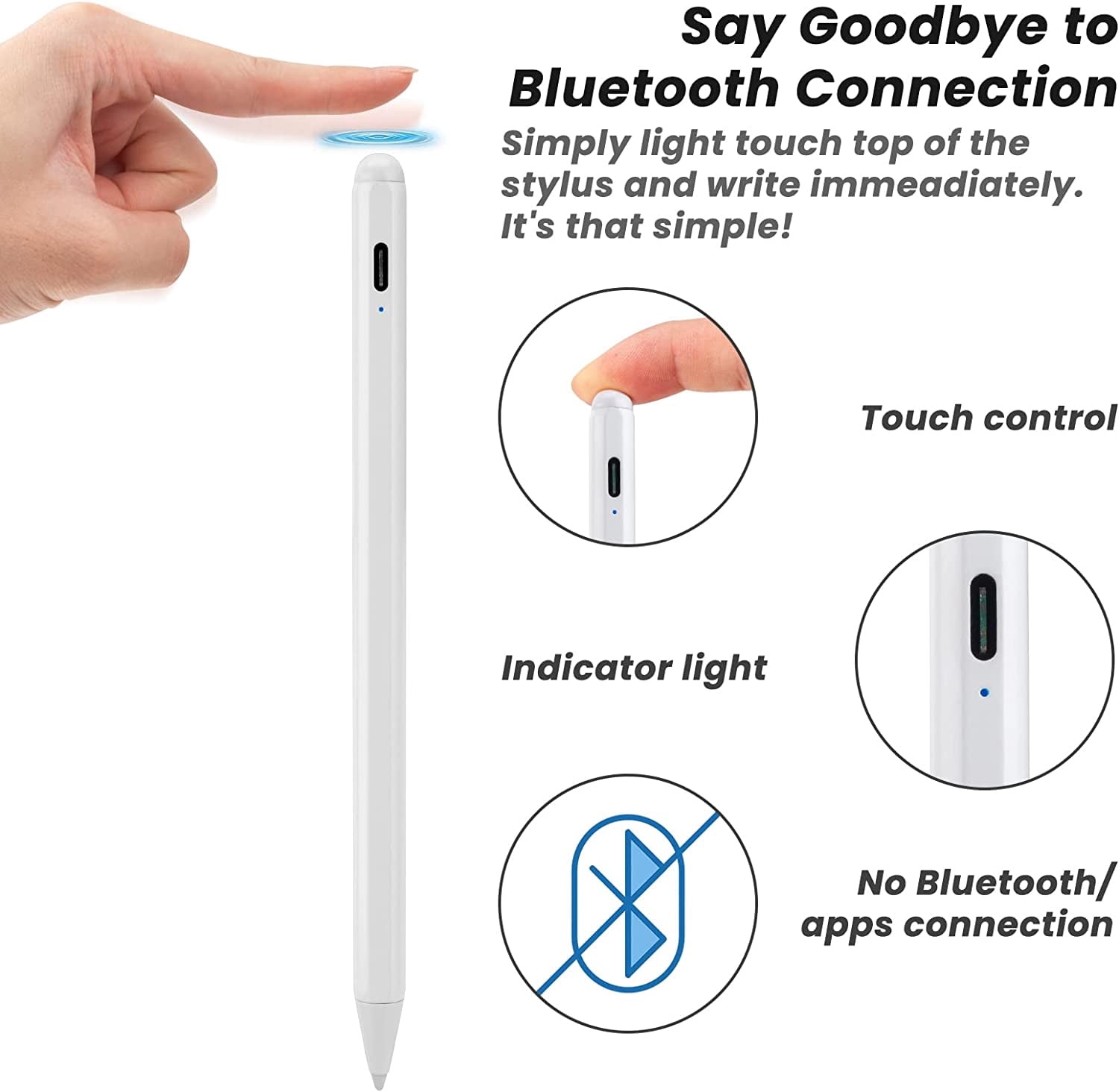 iPad Pencil Pro - 2X Fast Charge Stylus Pen for Apple iPad Pro 11 13 Inch M4, Works for iPad Pro 11", 12.9", 13", White