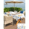 thumbnail image 6 of 54x80 Inch Outdoor Tablecloth with Umbrella Hole Zipper Rectangle Spring Floral Rectangular Tablecloths Outside Waterproof Summer Pastoral Butterfly Watercolor Patio Table Cover for Picnic Party, 6 of 8