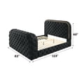 thumbnail image 5 of Bed Frame Black Upholstery Velvet King Bed w/LED, Fireplace TV Stand, 5 of 7