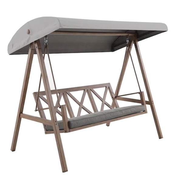Garden Winds Replacement Canopy Top Cover Compatible with The Style Selections Triple X Swing - Riplock 350 - Slate Gray