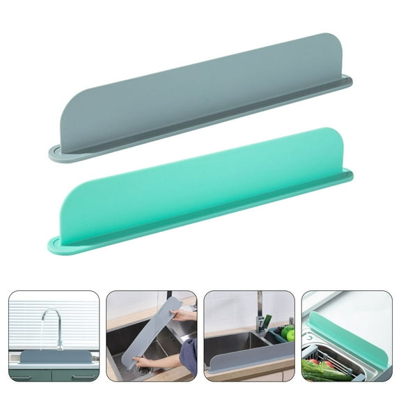 ULTNICE 2Pcs Kitchen Sink Splashing-proof Guard Silicone Grey Waterproof for Homeowners and Friends