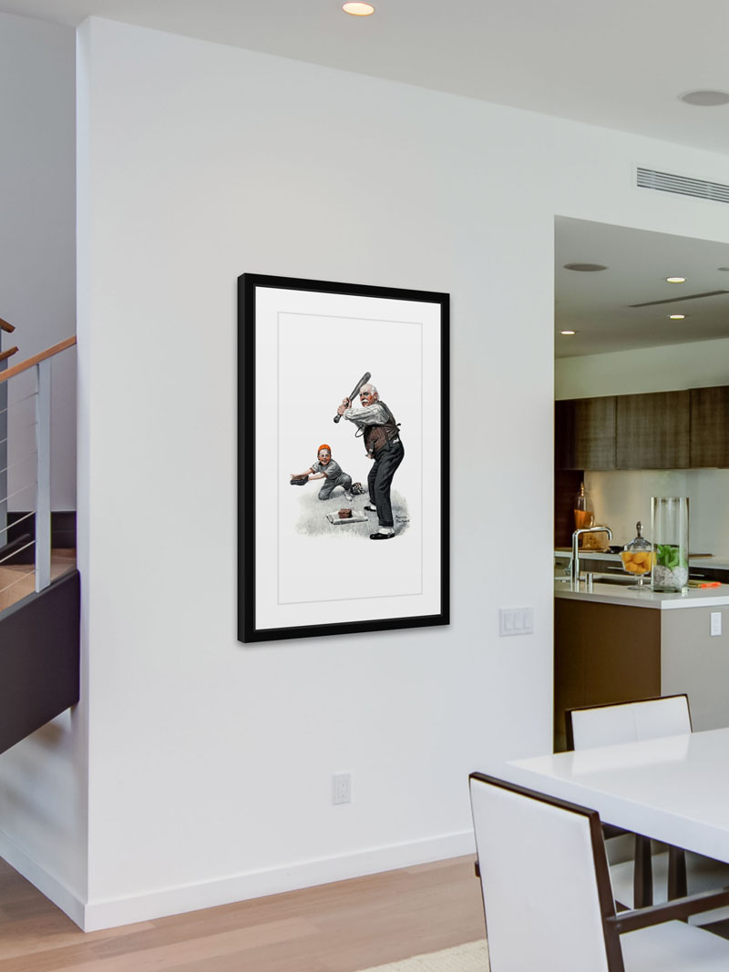 Marmont Hill 'Gramps At The Plate' by Norman Rockwell Framed Painting Print