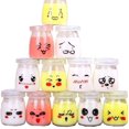 thumbnail image 1 of Taza de pudín Emoji de dos colores 12pcs100ML 12 tarros de yogur de cristal con tapas con decoración de diferentes emoticonos Fason YQ-0932, 1 of 7