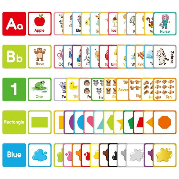 Flash Cards for Toddlers Learning 54 Double Sides Flashcards for Alphabets Numbers Colors Shapes Educational Toys for Preschool