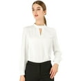 thumbnail image 1 of Dde San Patricio profesional Blusas de gade manlarcon cuello alto elegante pamujer  Blanco XXL, 1 of 6