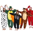 thumbnail image 2 of Pijama de cocodrilo de dibujos animados para adultos, reno, Navidad, Cosplay, franela, ropa de dormir, mono, disfraz, fiesta de carnaval de Halloween, 2 of 5
