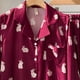 thumbnail image 4 of Pijama estampado de conejo, conjunto de 2 uds para dormir con pantalones, ropa de dormir con solapa de satén, camisón con botones, ropa de descanso para pijamas de Año Nuevo, 4 of 4
