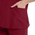thumbnail image 3 of APEXFWDT Women's 2-Piece Scrub Set - V-Neck Short Sleeve Scrub Top + Cuffed Jogger Pants with Pockets Medical Workwear,XXL,Wine, 3 of 5