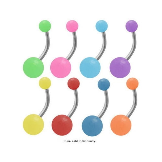 Belly Button Ring UV Acrylic Neon
