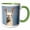 Green/White, variant on 3drose, Bolivia, San Juan, Llama. Headshot of Llama, 11oz Two-tone Red Mug