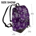 thumbnail image 2 of Fotbe Snowflake Gradient Purple Mochila Bolso con Estampado para Mujer, Mochila Antirrobo de Nylon Impermeable, Bolsa Ligera de Hombro, 2 of 4