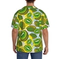 thumbnail image 3 of Pofeuu Watercolor Kiwi Fruits Summer Print Mens Casual Short Sleeve Shirts Beach Summer Spread Collar Pocket Tops Men's Casual Short-sleeved Shirt-Medium, 3 of 5