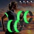 thumbnail image 1 of Paquete de 4 pulseras de luz LED recargables por USB XCF pulsera LED reflectante ajustable para correr, 1 of 4