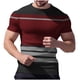 thumbnail image 5 of Ceisia Men's Summer Casual Slim Fit Crew Neck Short Sleeve T-Shirt Multi-Color Striped Waffle Knit Stretch Fabric Wine XL Gifts, 5 of 7