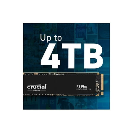 Crucial - P3 Plus 1TB Internal SSD PCIe Gen 4 x4  NVMe