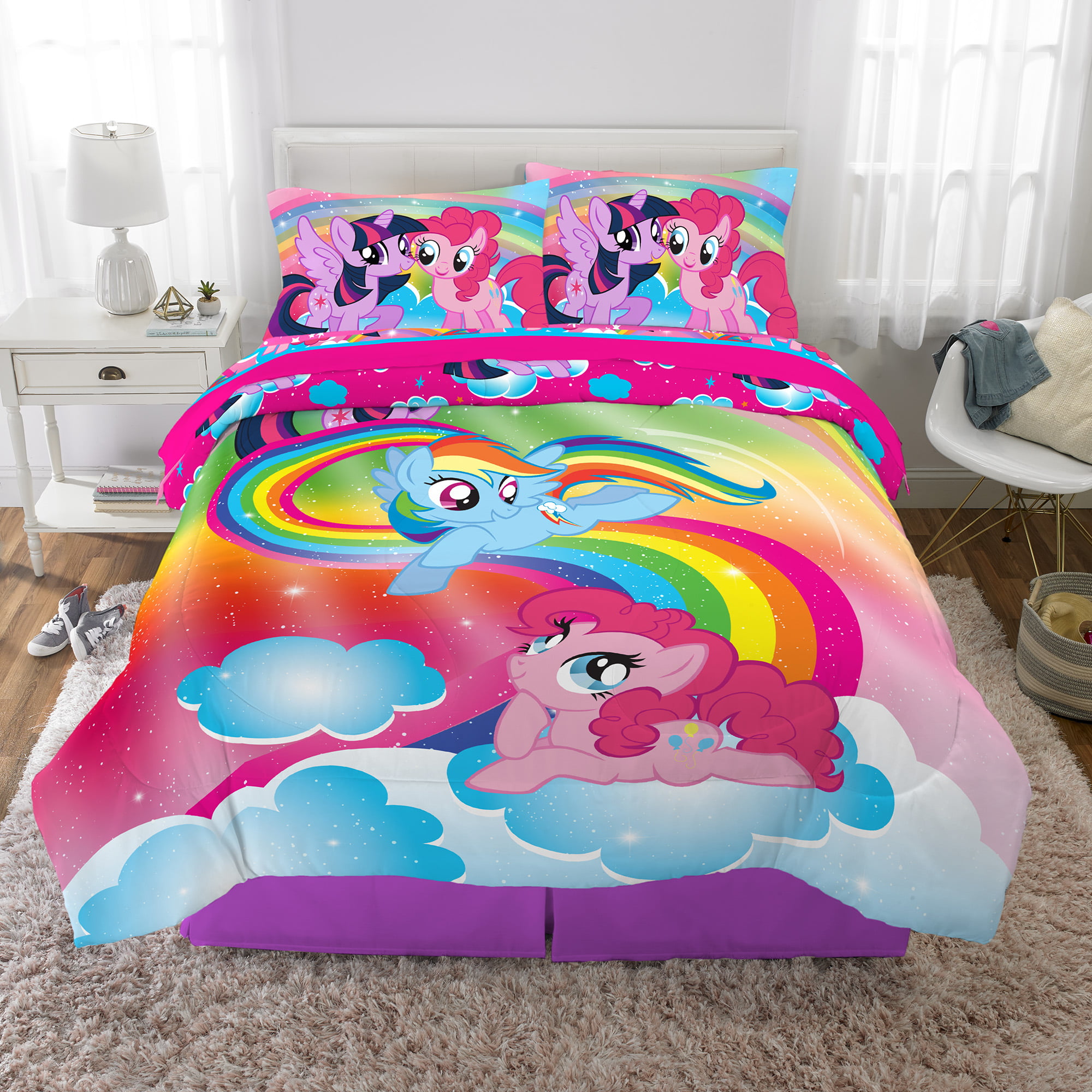My Little Pony Junior Bed Set,4 Piece Bedding Bundle Quilt,Pillow Pillowcase,Duvet Cover Cartoon Characters Brands