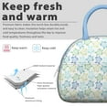 thumbnail image 3 of Insulated Lunch Bag Women, Reusable Turtle Hand Drawn in Watercolor Art Blue Tote Lunch Box, Leakproof Cooler Lunch Bags for Work Office Travel Picnic, 3 of 4