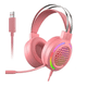 thumbnail image 1 of Audífonos Gamer Malubero Con Luz RGB LED Rosa, 1 of 2
