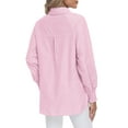 thumbnail image 2 of Airmenty Women's Button Down Shirts Long Sleeve Smocked Cuffed Striped Work Blouses Tops with Pocket Shirred, 2 of 8