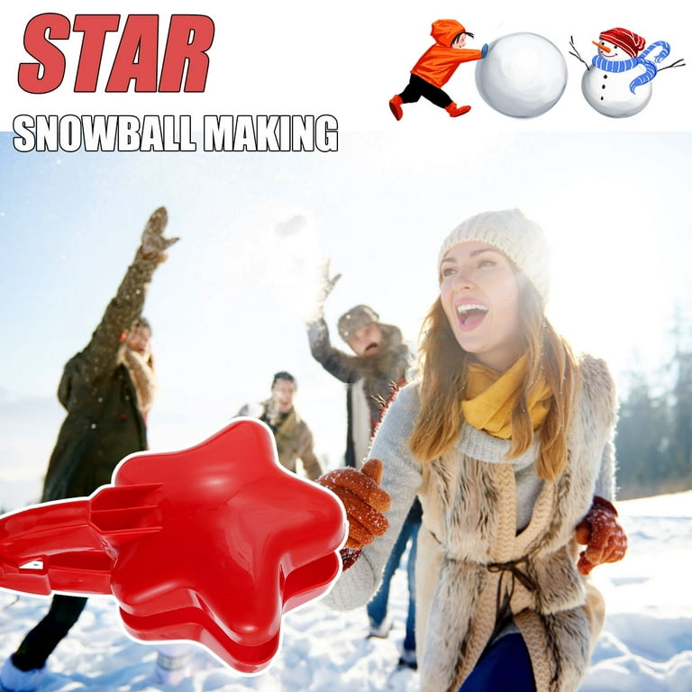 Schsin Star/Heart Shapes Snowball Maker Kids Snow Toys Winter Outdoor Activities Snow Ball Clip DIY Snowball Maker Tool for Kids Adults, Snow Sand Mud