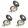 thumbnail image 1 of Reloj Bolsillo Retro Con Tapa Hueca Bronce Metal para Exteriores, 1 of 6