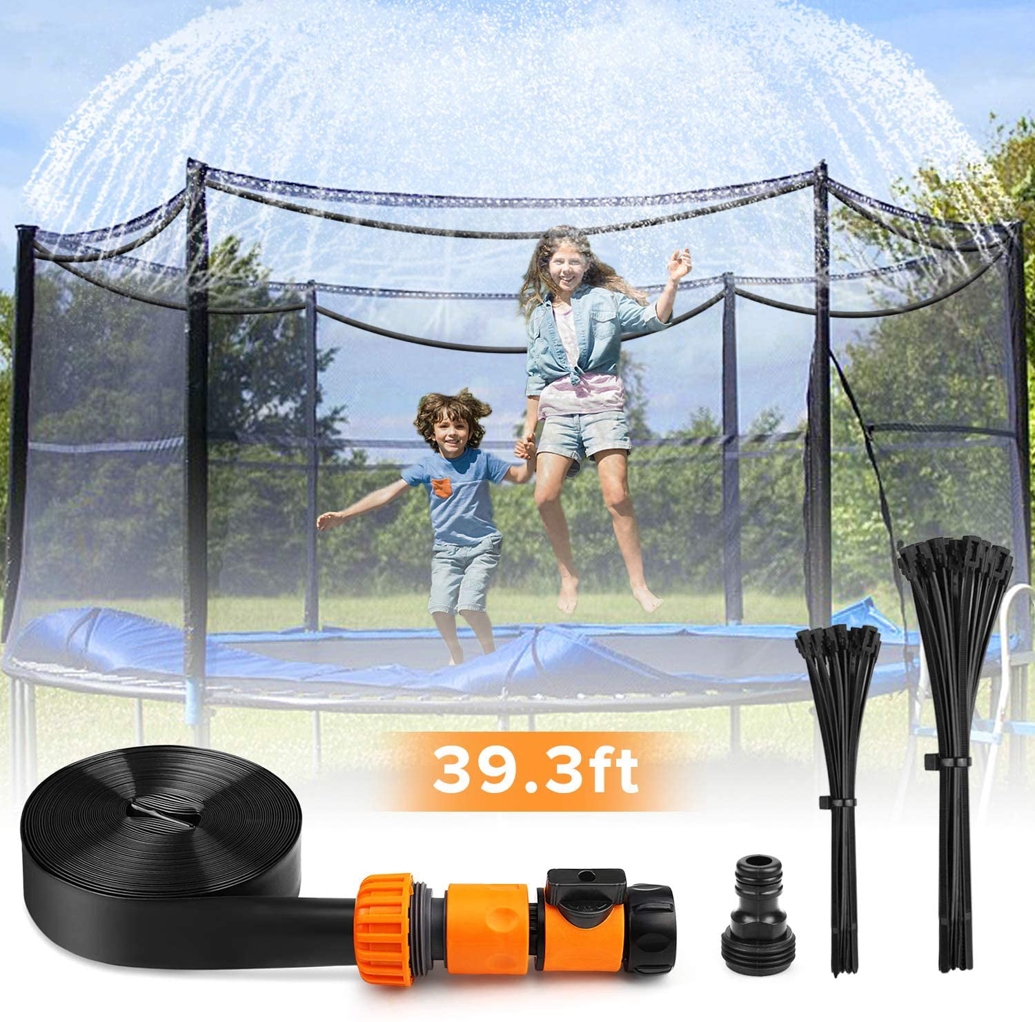 39Ft Trampoline Waterpark Sprinkler Best Outdoor Summer Toys For Kids Outside US 