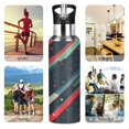 thumbnail image 7 of Yayeee 20oz Double Wall Stainless Steel Water Bottle with Flip Straw, Stars Abstract Lines, 7 of 7