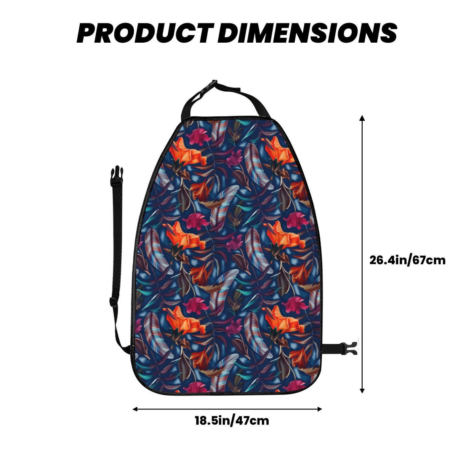 Xecao Tropical Flower Pattern Car Seat Back Protector 2 Pack Large Capacity Pocket, Kick Mats Back Seat Protector