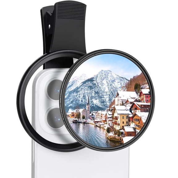 K&F CONCEPT 67mm Clip-on ND2-32 Phone Camera Lens Filter Kit, Multi-Coated Variable Neutral Density Light Reduction Filter Compatible with iPhone 16 15 14 13 12 11 and Other Smart Phone
