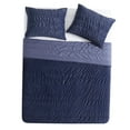 thumbnail image 5 of Mainstays King Quilt - Navy Blue Velvet - Zig Zag Stripe, Reversible Bedding, 5 of 9