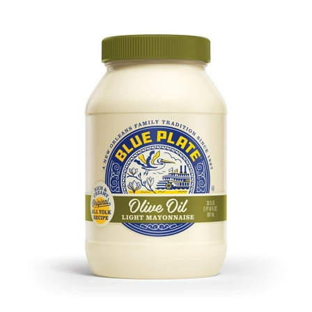 Blue Plate Light Mayonnaise with Olive Oil, 30 fl oz Jar