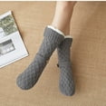 thumbnail image 2 of Women's Slipper Socks with Grips Non Slip Soft Cozy Fuzzy Fleece Lined Cable Knit Socks for Cold Winter, 2 of 6