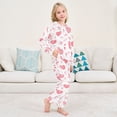 thumbnail image 6 of Fluffy Pajamas Set Fuzzy Winter Warm Pj Sets Pullover Tops and Long Pants Pink Heart X-Large, 6 of 8