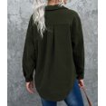 thumbnail image 3 of Veste Chemise Verte à Col Rabattu pour Femmes, 3 of 15