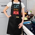 thumbnail image 2 of 2 Pack Adjustable Bib Apron with Fun ' CAT Cat Mom MOM ' Design 2 Pockets Perfect for Cooking Baking and Chef Use for Men & Women, 2 of 5