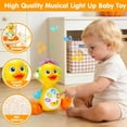 thumbnail image 5 of Flynow Baby Essentials Musical Light up Duck Toy, Easter Basket Teething Toys 0-12 Months Dancing Crawling Tummy Time,Newborn Infant Learning Montessori Gifts for 0 3 4 5 6 7 8 Month Baby Boys Girls, 5 of 8