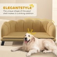 thumbnail image 4 of PawHut Pearl Design Pet Sofa for Medium and Large Sized Dogs, Pet Bed with Cushion and Solid Wood Legs, Coffee, 4 of 9