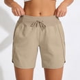 thumbnail image 2 of Women's Active 7 Inseam Athletic Long Running High Wasistband Shorts, Fast-Drying Lightweight Shorts with Pocket, 2 of 5