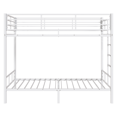 thumbnail image 5 of GZXS Twin Over Twin Size Bed Frame, Heavy Duty Metal Bed Frame with Ladder and Guardrail, No Box Spring Needed, White, 5 of 10