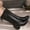 Black, variant on Aqestyerly Women's Boots Women's English Thick Soled Short Boots Fall Winter Single Thin Motorcycle Boots