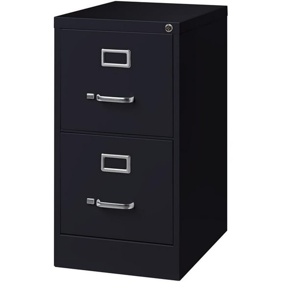 Scranton & Co 22" 2-Drawer Metal Letter Width Vertical Filing Cabinet in Black