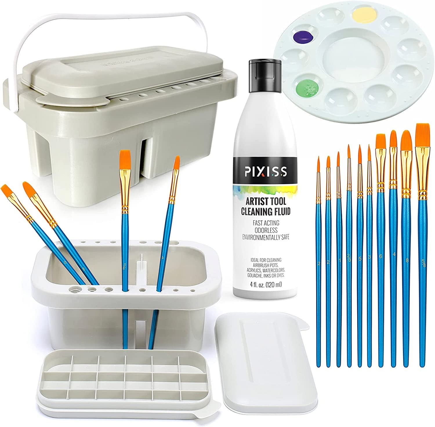 Pixiss Air Brush Painting Set - 10 Colors of Acrylic Paint for Airbrus