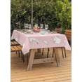 thumbnail image 2 of Easter Bunny Outdoor Tablecloth - 60x120 Inch Rectangle Dining Table Cover, Cartoon Carrots Cute Rabbits Sketch Pink Waterproof Outdoor Table Cloth with Umbrella Hole & Zipper for Picnic/Patio/Party, 2 of 7