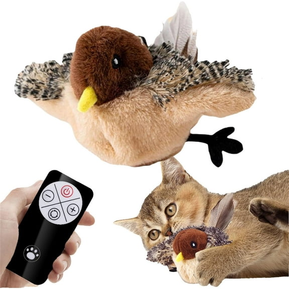 Chirping Bird Cat Toy Flapping Wings, Feathered Chirping Bird Cat Toy, Upgraded Simulated Chirping Bird Cat Toy, Flapping Bird Cat Toy Flying, Bird Chirping Cat Toy (1 pcs)